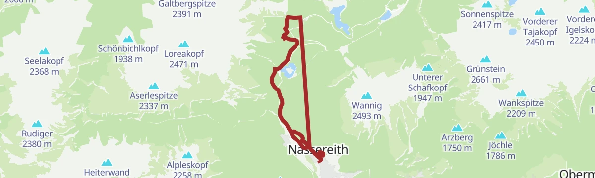 Route map: Abschnitt 6: Nassereith - Fernpass